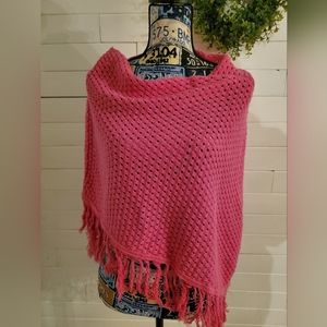 Crystal Kobe womens maternity poncho sweater in hot pink